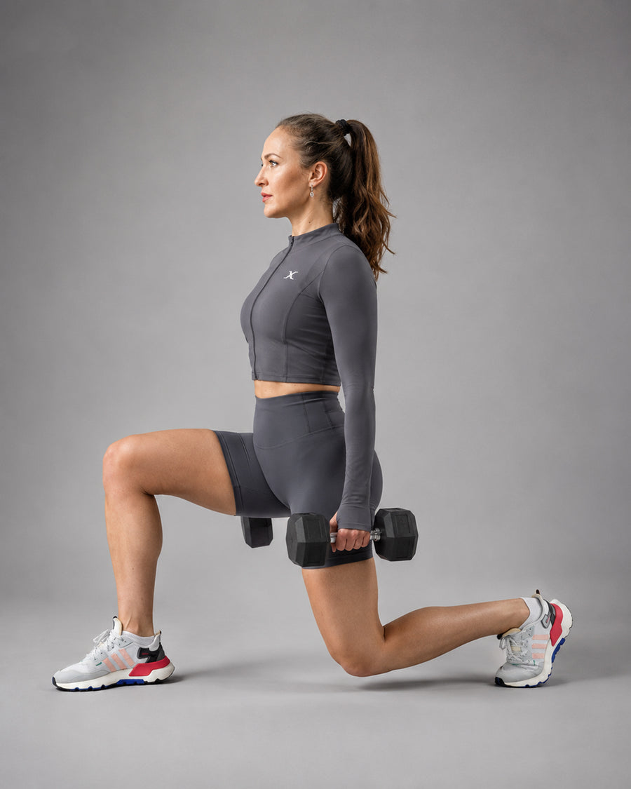 Women's Active Crop Full Zip Long Sleeve